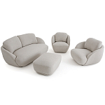 Полукруглое кресло из обивки меланж Halle Melange Armchair варинант исполнения - 9 | Loft Concept в Рязани