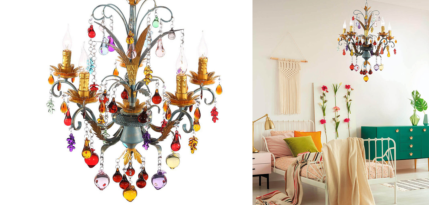 Люстра Colored Glass Pendant Chandelier 55 Люстра Colored Glass Pendant Chandelier 55 - Loft-Concept в Рязани