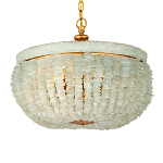 Подвесной светильник с каскадом из стеклянных декоративных элементов на золотом каркасе Shining Sea Glass варинант исполнения - 3 | Loft Concept в Рязани