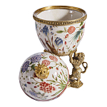 Шкатулка в форме яйца на величественных львах из фарфора с бронзовыми элементами Eden Garden варинант исполнения - 7 | Loft Concept в Рязани