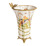 Ваза из фарфора с бронзовой стрекозой  Paradise Dragonfly варинант исполнения - 1 | Loft Concept в Рязани