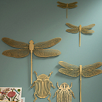 Настенный декор из двух декоративных стрекоз Flight of the Dragonfly варинант исполнения - 2 | Loft Concept в Рязани