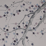 Обои ручная роспись Plum Blossom Special Colourway on Lilac Hint dyed silk варинант исполнения - 1 | Loft Concept в Рязани