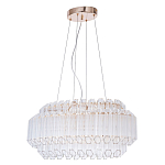 Люстра подвесная многослойная с прозрачными хрустальными трубками и золотистым каркасом Hexagon Tube Light варинант исполнения - 1 | Loft Concept в Рязани