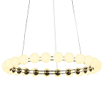 Люстра светодиодная кольцевая с круглыми плафонами белого цвета PEARLS Suspension 48 варинант исполнения - 3 | Loft Concept в Рязани