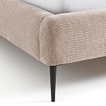 Кровать с обивкой велюр Hazel Velour Beige Bed варинант исполнения - 6 | Loft Concept в Рязани