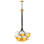 Люстра с 15-ю белыми  плафонами с золотой внутренней поверхностью Hinkley варинант исполнения - 7 | Loft Concept в Рязани