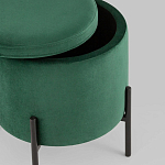 Зеленый пуф на черных ножках SANJAY варинант исполнения - 3 | Loft Concept в Рязани