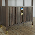 Стеллаж со стеклянными полками Elsa Dreams Walnut варинант исполнения - 1 | Loft Concept в Рязани