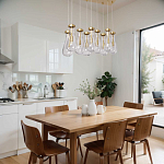 Люстра с 9-ю прозрачными стеклянными плафонами в форме капли Lucid Rain  варинант исполнения - 11 | Loft Concept в Рязани