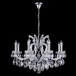 Люстра подвесная с 8-ю лампочками и прозрачными хрустальными подвесками на хромированном основании Crystal lamps варинант исполнения - 2 | Loft Concept в Рязани