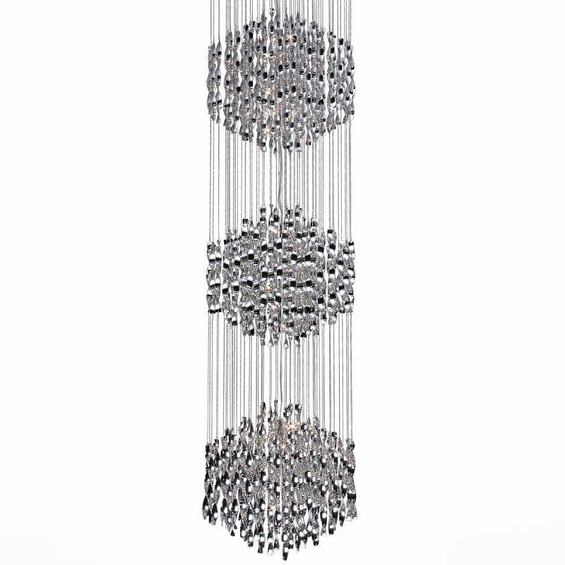 Люстра Macaroni Chandelier Chrome triple Хром Люстра Macaroni Chandelier Chrome triple Хром в Рязани | Loft Concept
