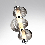 Подвесной светильник с 3-мя рифлеными стеклянными шарами Marcelh Light варинант исполнения - 9 | Loft Concept в Рязани