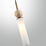 Подвесной светильник с цилиндрическим матовым плафоном и декоративным шаром из камня Orb Essence варинант исполнения - 13 | Loft Concept в Рязани