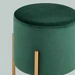 Зеленый пуф на золотистых ножках SANJAY варинант исполнения - 2 | Loft Concept в Рязани