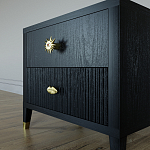 Тумба прикроватная с двумя ящиками Elsa Dreams Black варинант исполнения - 3 | Loft Concept в Рязани