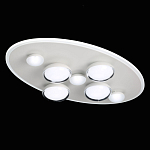 Потолочный светильник овальной формы белого цвета с 7-ю лампами Lunar Pebbles варинант исполнения - 4 | Loft Concept в Рязани