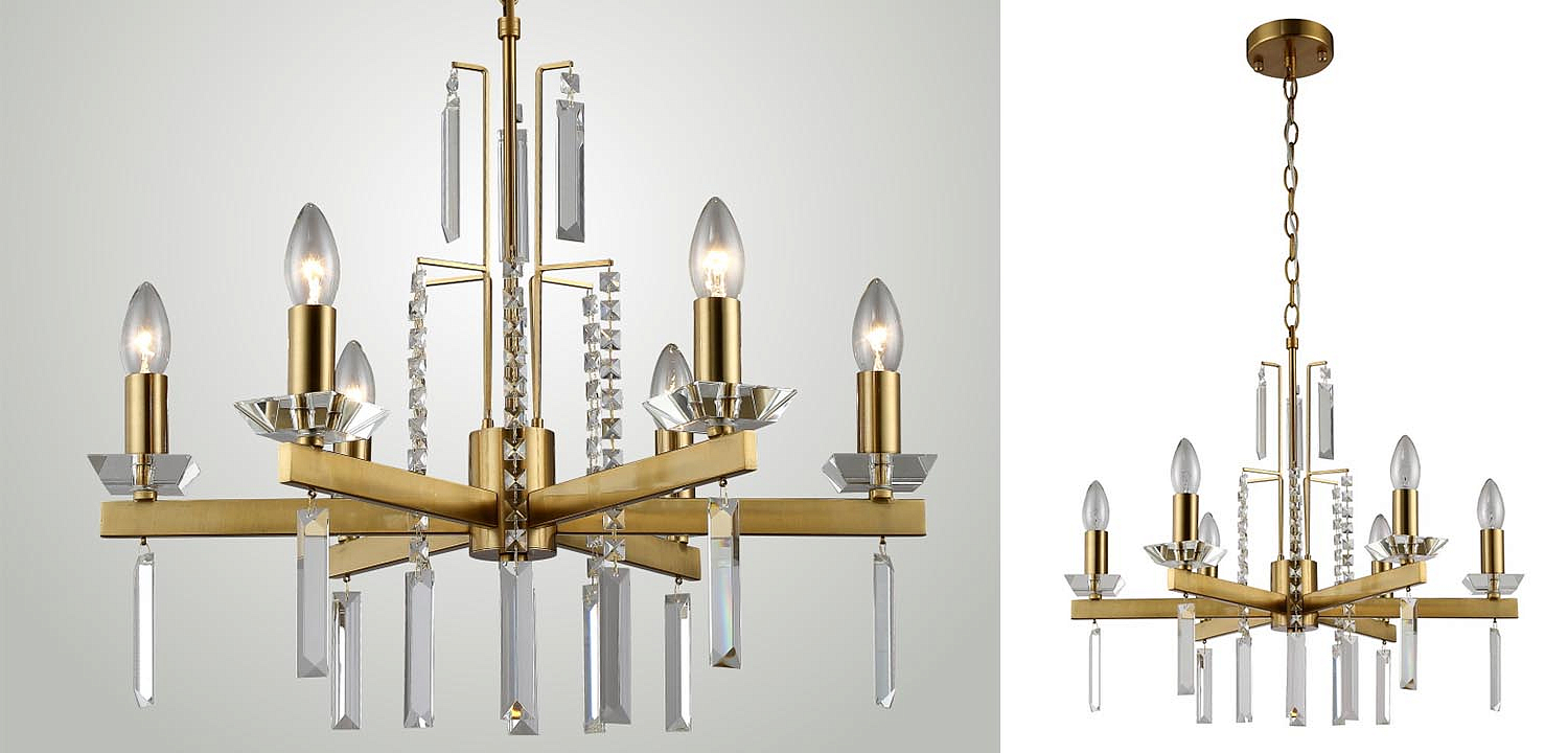 Люстра Vivien Crystal Brass Chandelier 6 Люстра Vivien Crystal Brass Chandelier 6 - Loft-Concept в Рязани