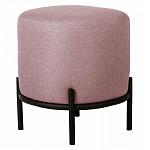 Круглый пуф на металлических ножках с обивкой из рогожки Casey Poof варинант исполнения - 3 | Loft Concept в Рязани