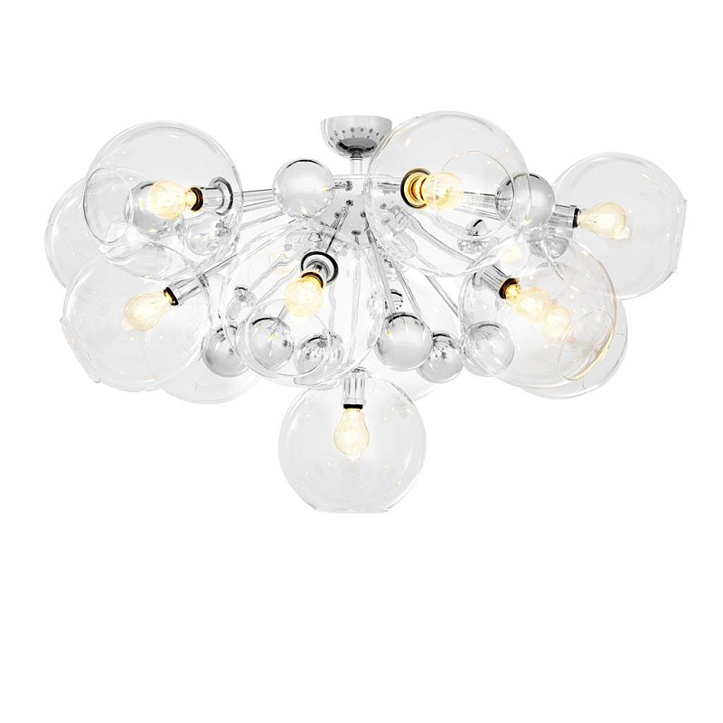 Потолочный светильник Eichholtz Ceiling Lamp Soleil Nickel Никель Прозрачное Стекло Потолочный светильник Eichholtz Ceiling Lamp Soleil Nickel Никель Прозрачное Стекло в Рязани | Loft Concept