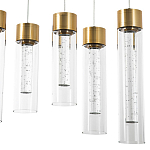 Люстра c 6-ю стеклянными плафонами золото Sparkling Bubbles Tube Gold Hanging Lamp варинант исполнения - 4 | Loft Concept в Рязани