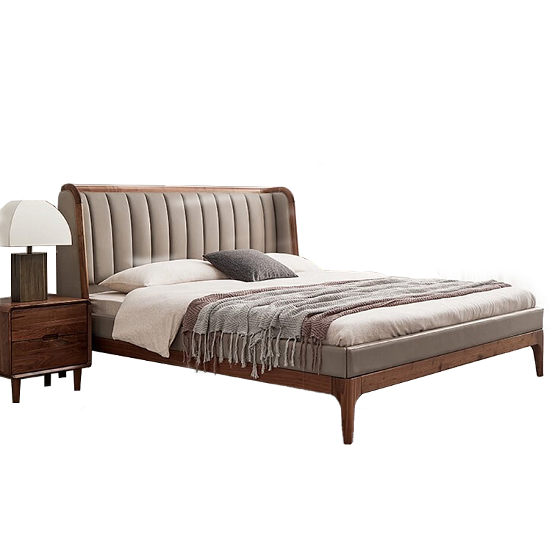 Кровать двуспальная с мягким изголовьем Moon Walnut Bed Орех Кровать двуспальная с мягким изголовьем Moon Walnut Bed Орех в Рязани | Loft Concept