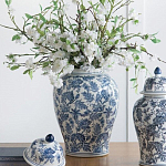 Ваза с крышкой и бело-синим цветочным узором Blue & White Ornament  варинант исполнения - 7 | Loft Concept в Рязани