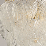 Люстра на цепи с прозрачными стеклянными подвесками в виде листьев Textured Glass Chandelier варинант исполнения - 4 | Loft Concept в Рязани