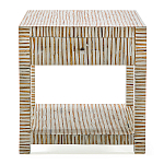 Тумбочка прикроватная Vancouver Bone Inlay Bedside Beige варинант исполнения - 3 | Loft Concept в Рязани