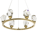 Подвесная круглая люстра с хрустальными плафонами Esme Crystal Brass Ring Chandelier варинант исполнения - 1 | Loft Concept в Рязани