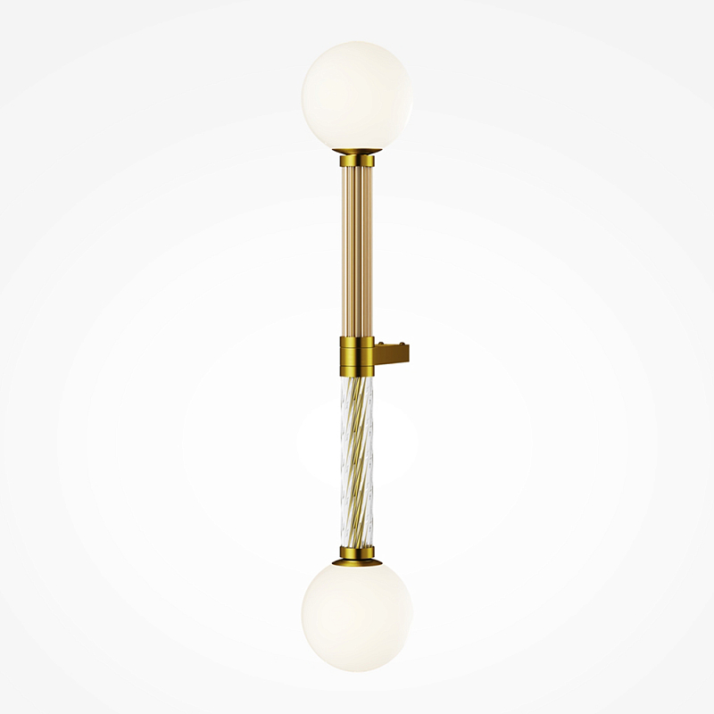 Бра со стеклянными вставками Helios Латунь Прозрачное Стекло в Рязани | Loft Concept 