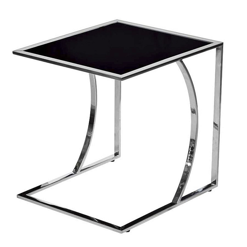 Приставной стол Metal Crescent Side Table Chromium Хром Черный Приставной стол Metal Crescent Side Table Chromium Хром Черный в Рязани | Loft Concept