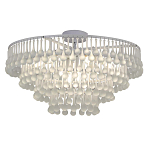 Люстра подвесная круглая с молочными стеклянными подвесками в форме капель Droplet Chandelier варинант исполнения - 2 | Loft Concept в Рязани