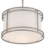 Подвесной светильник в виде барабана с тканевым абажуром и металлическим каркасом Warm Glow варинант исполнения - 2 | Loft Concept в Рязани