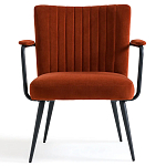 Кресло бархатное с подлокотниками на металлическом каркасе Oriel Retro Armchair варинант исполнения - 2 | Loft Concept в Рязани