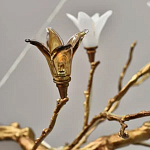 Люстра в виде золотой ветки с цветами Glass Flower Pendant Light варинант исполнения - 1 | Loft Concept в Рязани