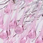 Люстра овальная с розовыми стеклянными подвесками в форме капель FAIRYTREE Light варинант исполнения - 1 | Loft Concept в Рязани