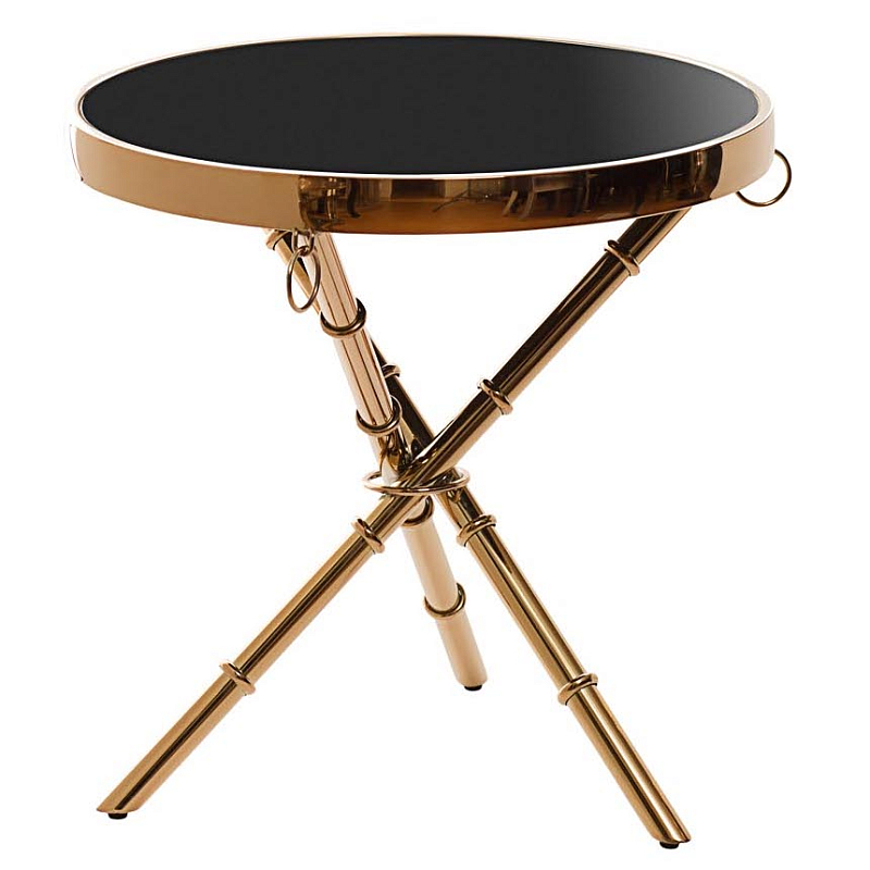 Стол Metal Bamboo Table pink gold Глянцевый черный Розовое золото Стол Metal Bamboo Table pink gold Глянцевый черный Розовое золото в Рязани | Loft Concept