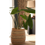 Круглая корзина из плетеного тростника Marjani Wicker Basket варинант исполнения - 3 | Loft Concept в Рязани