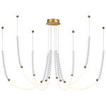 Люстра подвесная с 6-ю изогнутыми плафонами и белыми декоративными шариками PEARLS Suspension варинант исполнения - 4 | Loft Concept в Рязани