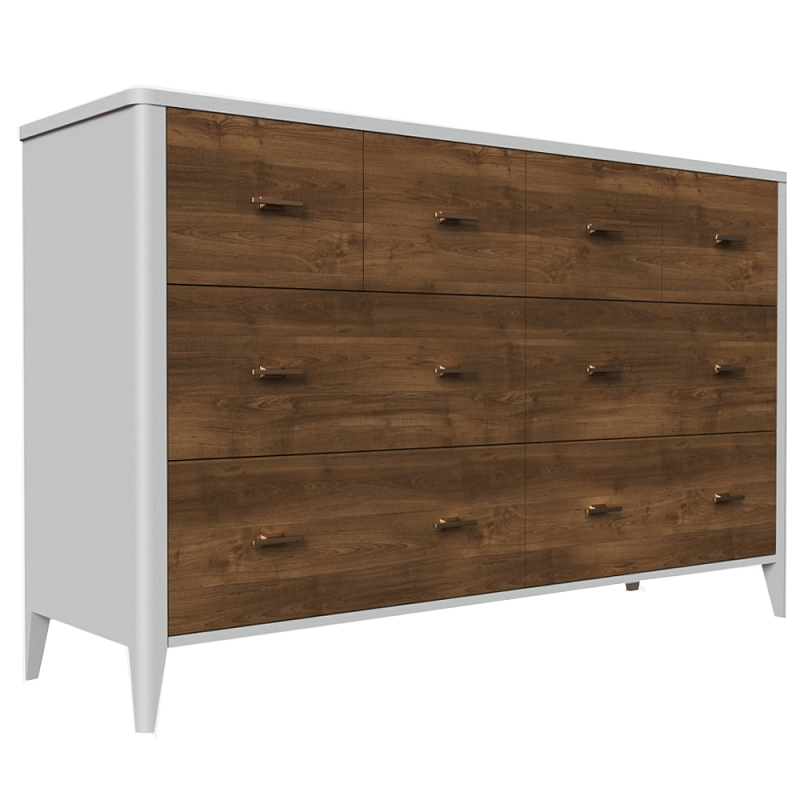 Комод из массива бука с 8-ю ящиками Tasteful Furniture Слоновая кость Серый Коричневый Комод из массива бука с 8-ю ящиками Tasteful Furniture Слоновая кость Серый Коричневый в Рязани | Loft Concept