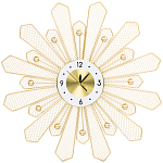 Часы настенные из металла в виде солнца с белым циферблатом Mirror Tower Clock варинант исполнения - 1 | Loft Concept в Рязани