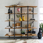 Стеллаж из массива дуба и стали Robson Rack Industrisal Metal Rust варинант исполнения - 4 | Loft Concept в Рязани