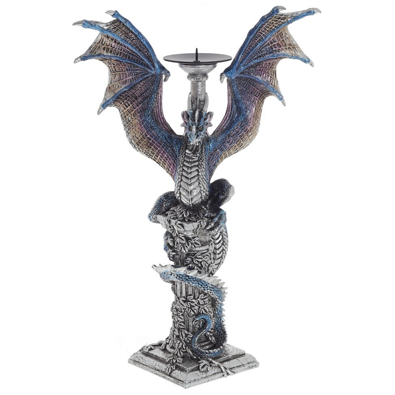 Подсвечник в виде Дракона Grey Blue Dragon Candlestick Серый Синий Мульти Подсвечник в виде Дракона Grey Blue Dragon Candlestick Серый Синий Мульти в Рязани | Loft Concept