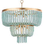 Круглая трехъярусная люстра с подвесками в виде круглых стеклянных бусин Blue Beads Chandelier варинант исполнения - 2 | Loft Concept в Рязани