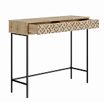 Консоль напольная деревянная с выдвижным ящиком с резным орнаментом HEATON CONSOLE OAK варинант исполнения - 1 | Loft Concept в Рязани