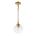 Подвесной светильник латунного цвета с прозрачным стеклянным плафоном Feiss варинант исполнения - 11 | Loft Concept в Рязани