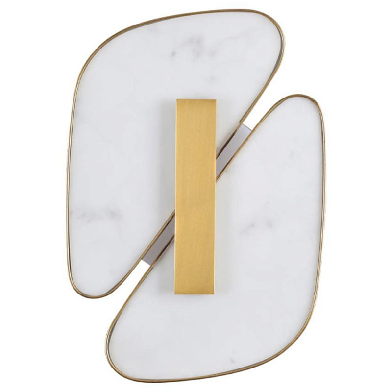 Бра с мраморными вставками Marble Plates Белый Бронза Бра с мраморными вставками Marble Plates Белый Бронза в Рязани | Loft Concept