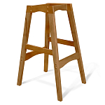 Барный стул со спинкой и подлокотниками на 4-х деревянных ножках Серый Велюр Ava Charm варинант исполнения - 4 | Loft Concept в Рязани