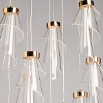 Люстра каскадная с 10-ю прозрачными плафонами Wave Line варинант исполнения - 4 | Loft Concept в Рязани